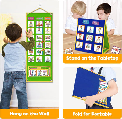 Visual Schedule Pocket Chart (105 Cards) | NDIS Routine Support