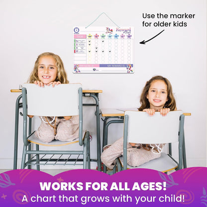 Magnetic Visual Routine & Chore Reward Chart (Pink) | NDIS Daily Living Aid