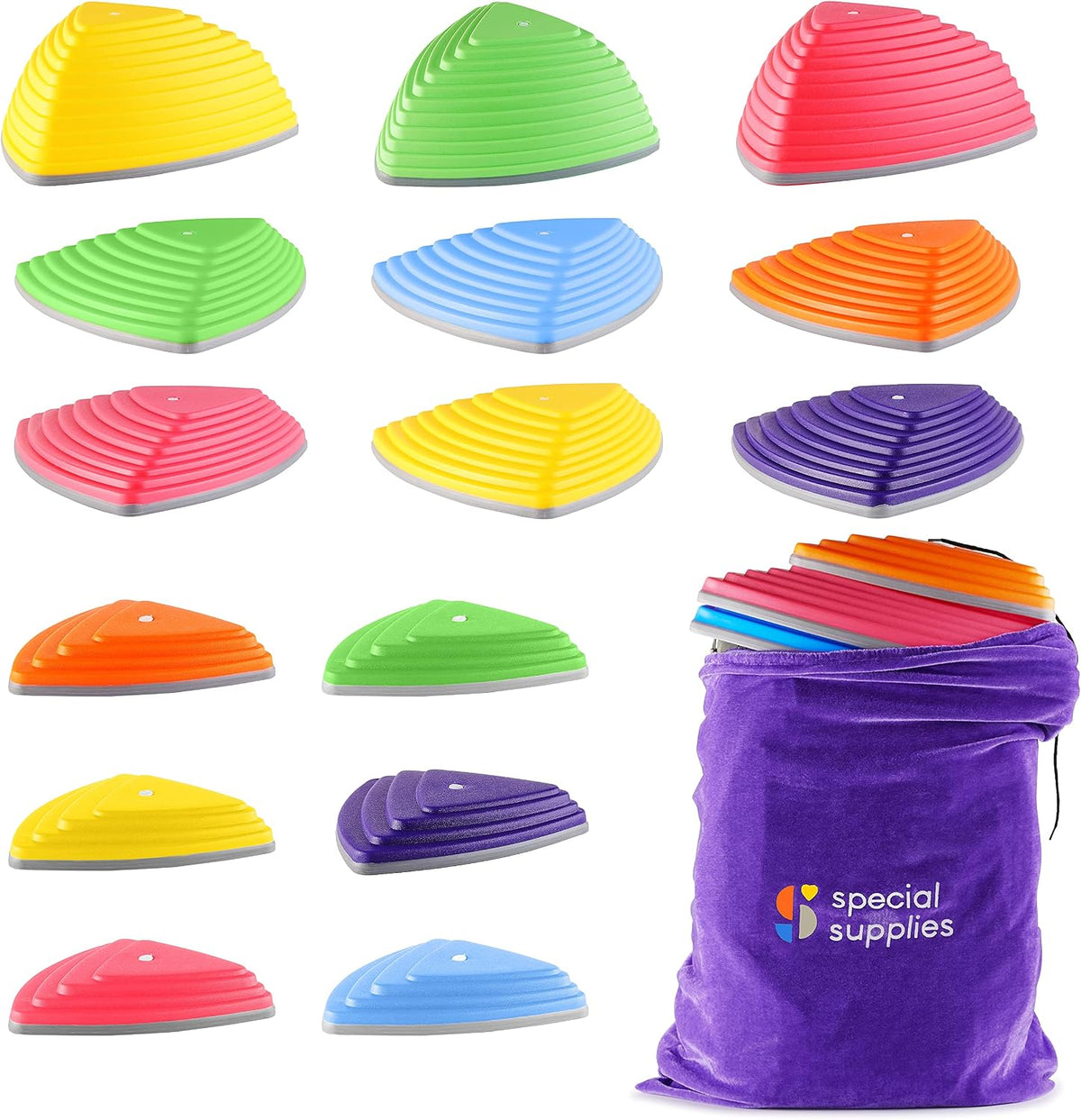 Gross Motor Balance Stepping Stones 15-Pack | NDIS Sensory Aid