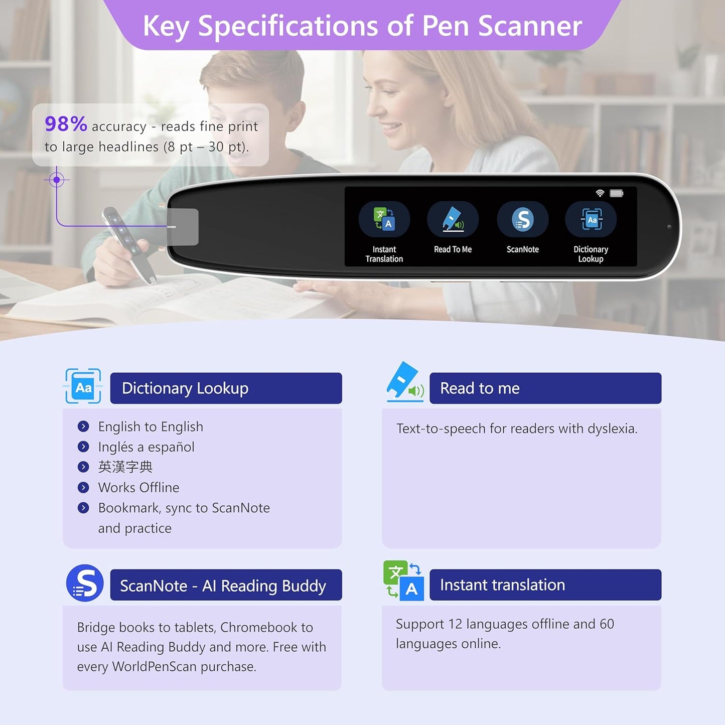 PenPower WorldPenScan AI Reader | NDIS Dyslexia & Reading Aid
