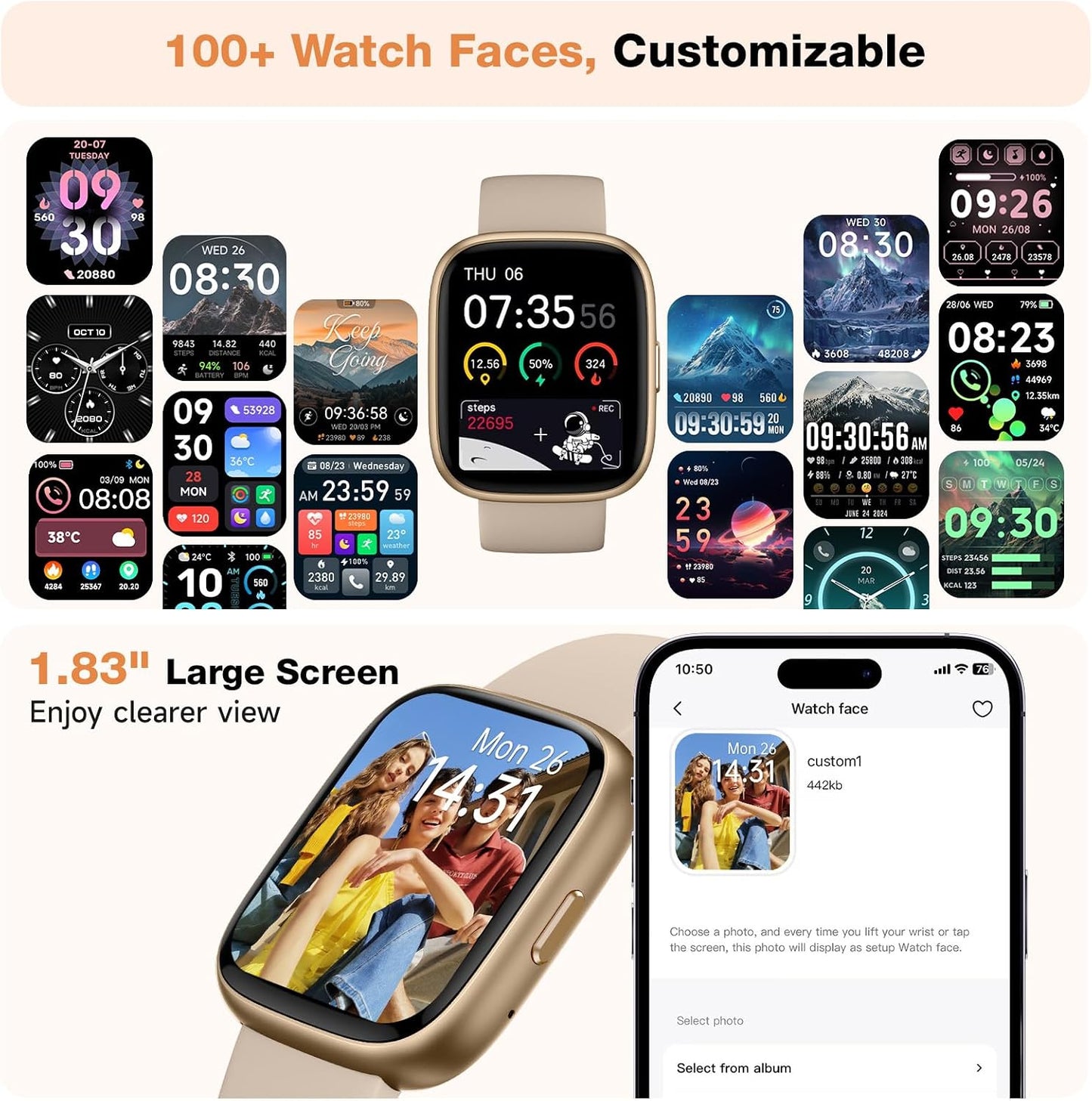 1.83" Smartwatch with Alexa & Bluetooth Calling | NDIS Daily Aid