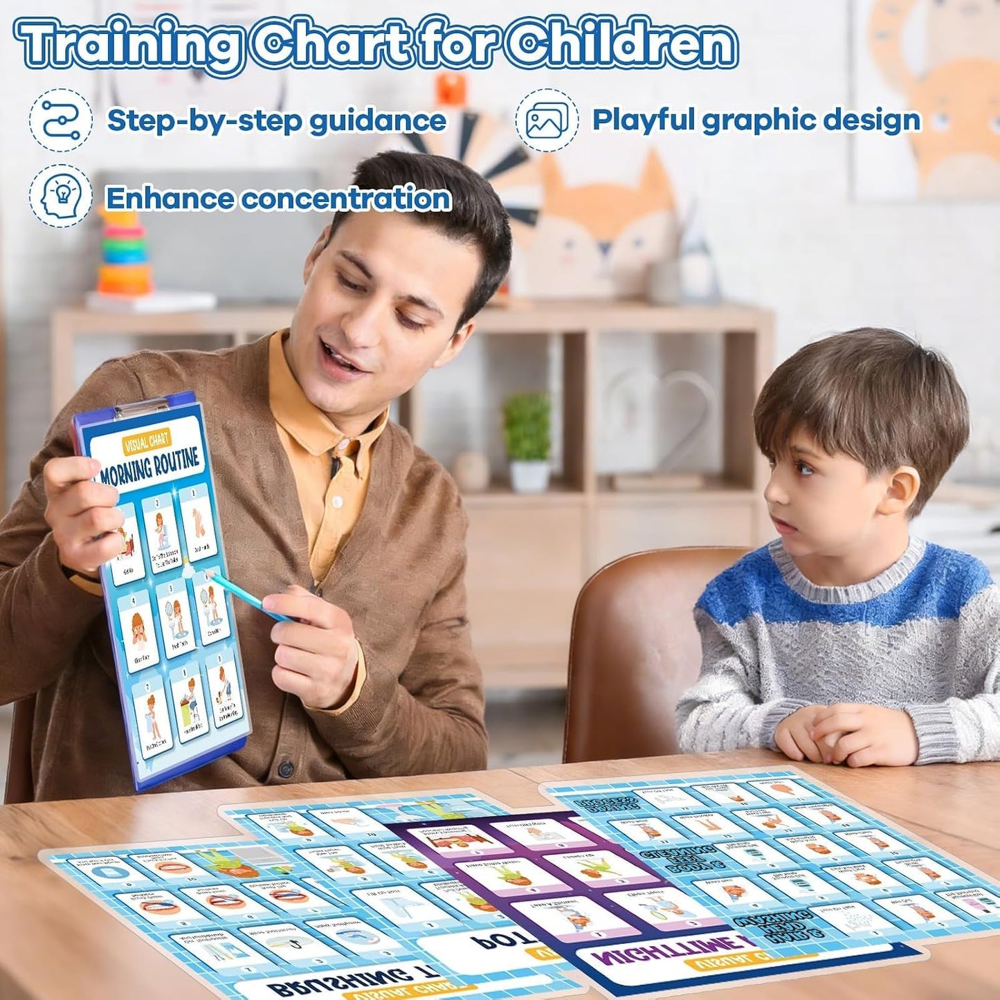 Daily Step Visual Schedules 6-Piece Self-Care Chart Set | NDIS Routine Aid