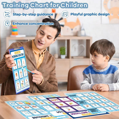 Daily Step Visual Schedules 6-Piece Self-Care Chart Set | NDIS Routine Aid