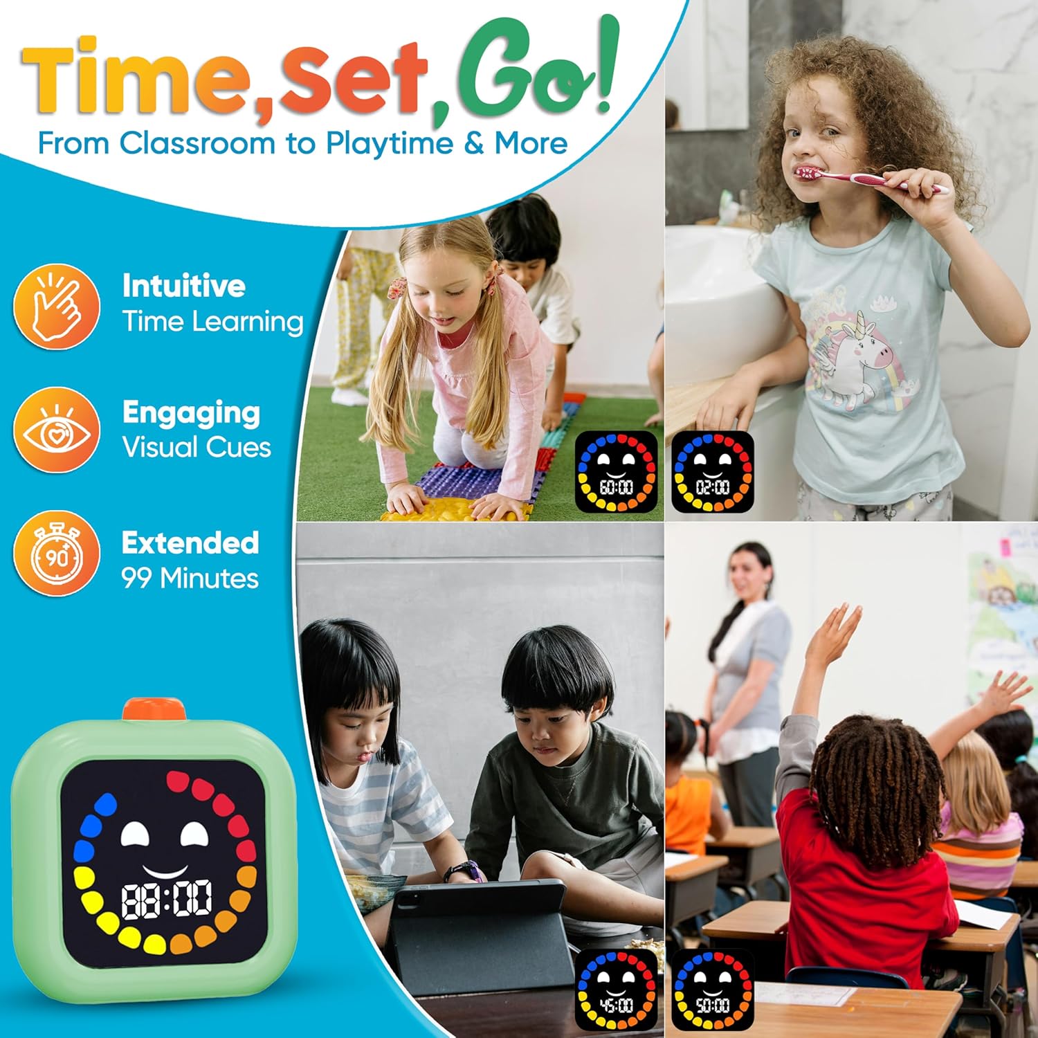 Time Management Tool For Children Digital Visual Timer For Kids ...