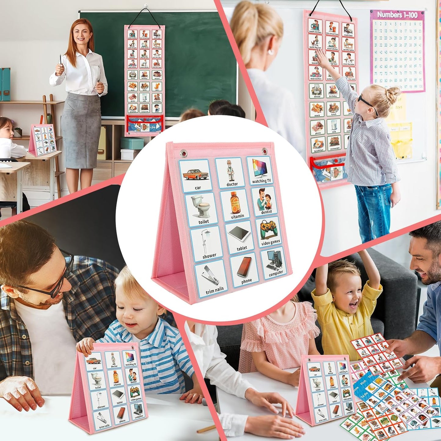 96-Card Visual Daily Routine Board | NDIS Communication Aid