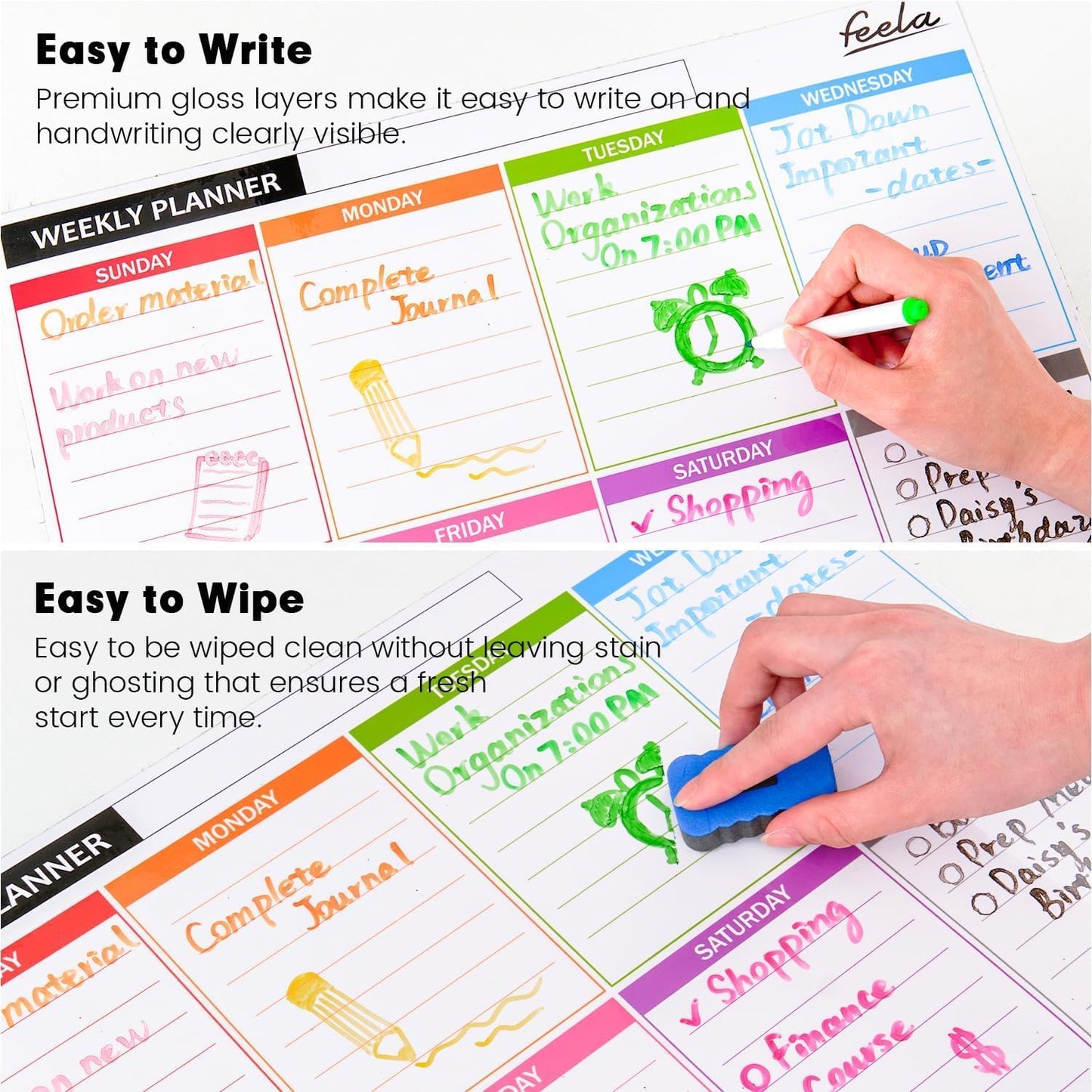 feela Magnetic Fridge Calendar 4-Pack | NDIS Routine Aid