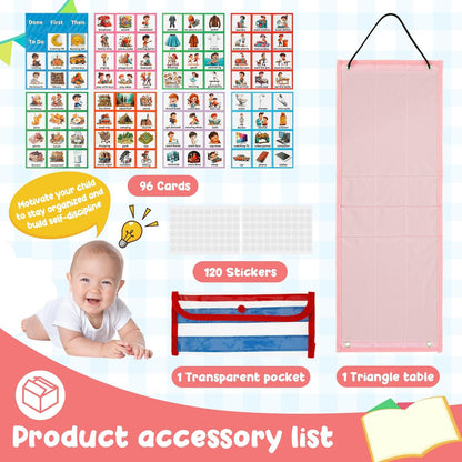 96-Card Visual Daily Routine Board | NDIS Communication Aid