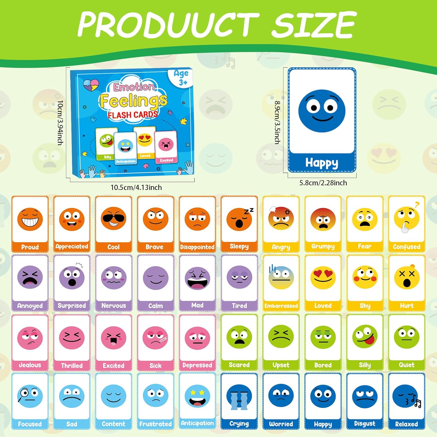 Emotions Flashcards with Retractable Clip | NDIS Speech Visual Aid