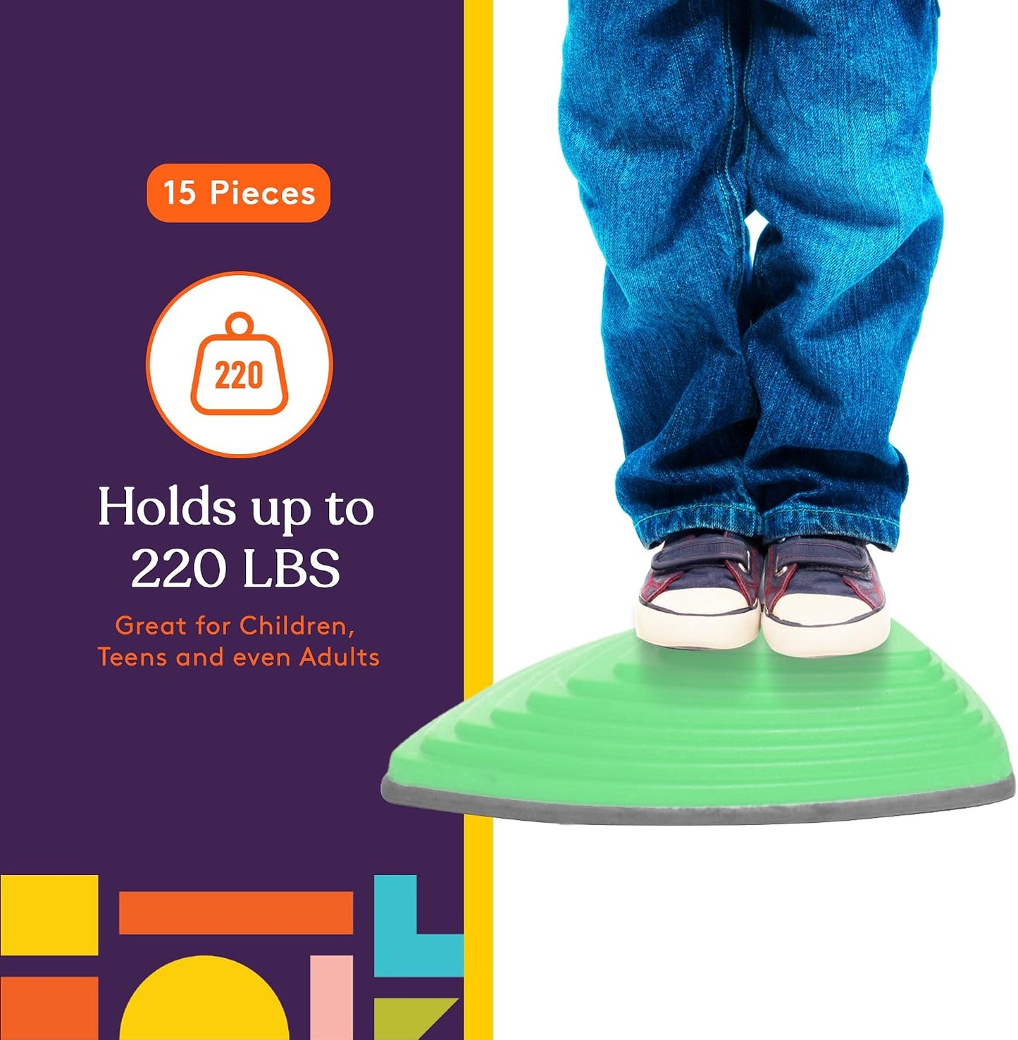 Gross Motor Balance Stepping Stones 15-Pack | NDIS Sensory Aid