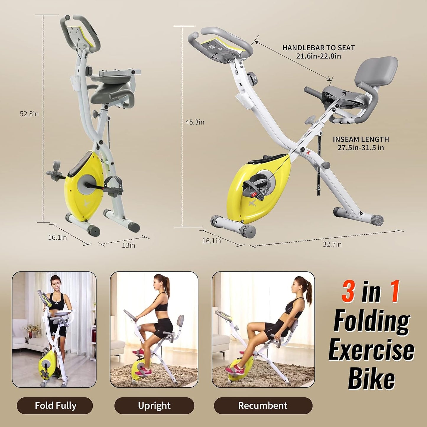 Folding Magnetic Exercise Ergo Bike | NDIS Sensory & Rehab Aid