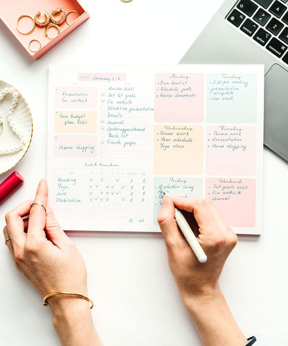 Weekly Planner Tear-Off Pad – 52-Week Undated Productivity Notepad