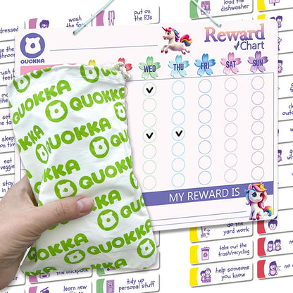 Magnetic Visual Routine & Chore Reward Chart (Pink) | NDIS Daily Living Aid