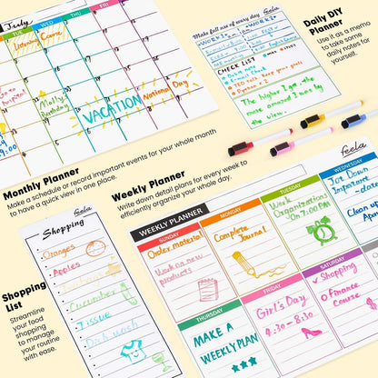 feela Magnetic Fridge Calendar 4-Pack | NDIS Routine Aid