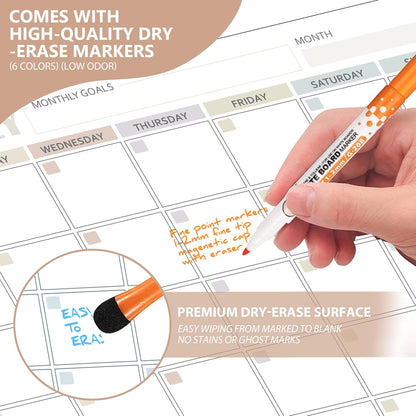Magnetic Dry Erase Calendar & Habit Tracker 4-Pack | NDIS Visual Schedule