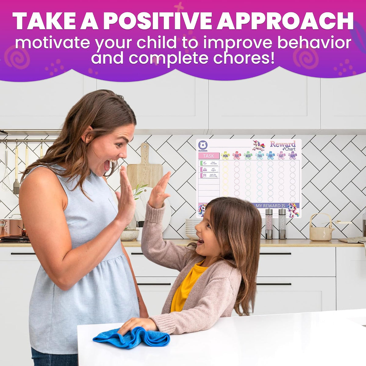 Magnetic Visual Routine & Chore Reward Chart (Pink) | NDIS Daily Living Aid