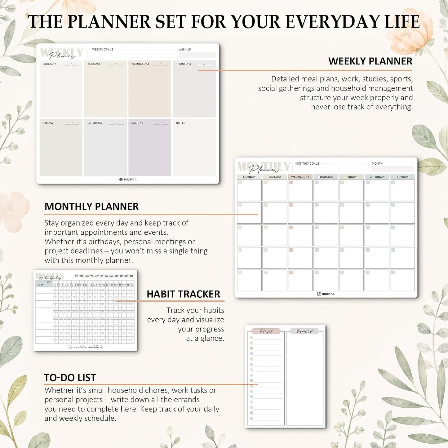 Magnetic Dry Erase Calendar & Habit Tracker 4-Pack | NDIS Visual Schedule