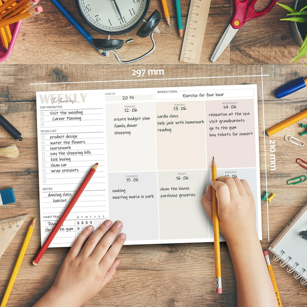 Undated Weekly Planner Pad (Colour Coded) | NDIS Visual Schedule