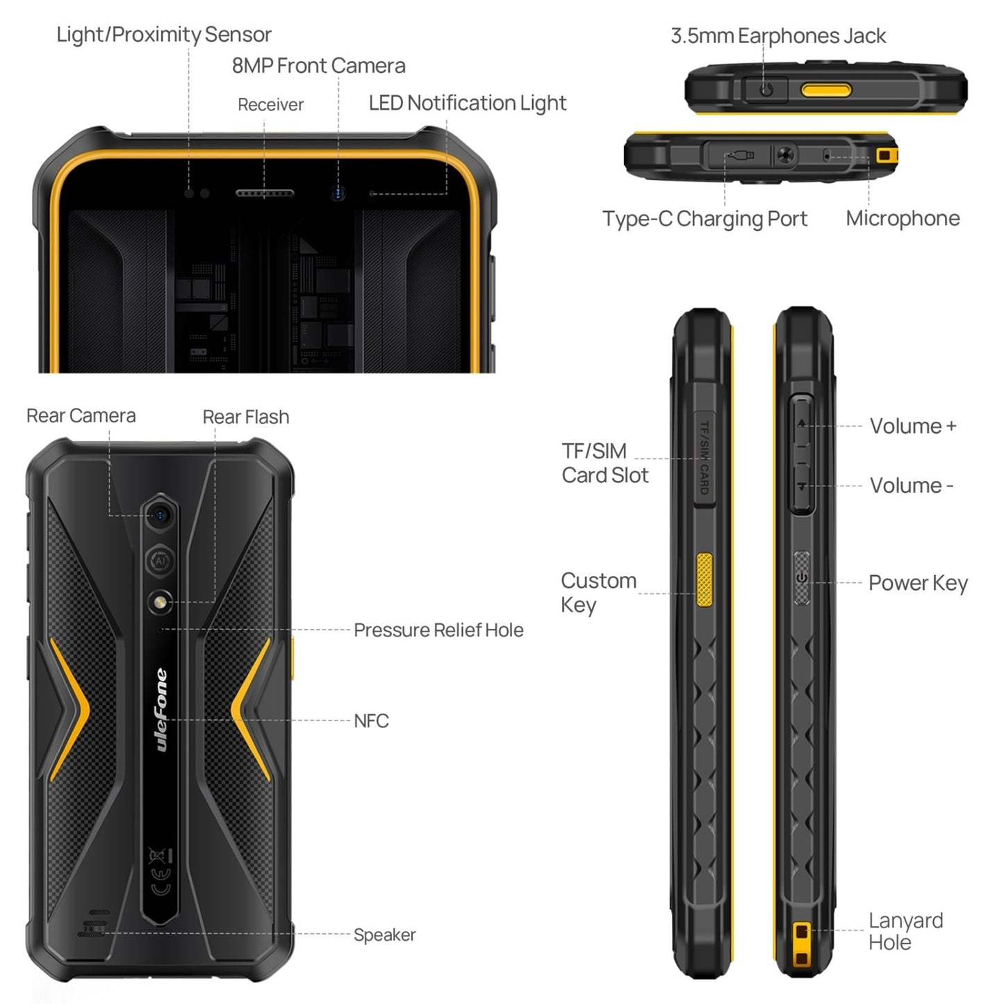 Armor X12 Pro Rugged Phone - 4GB RAM, 64GB Storage, IP68/IP69K Waterproof