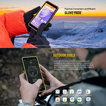 Armor X12 Pro Rugged Phone - 4GB RAM, 64GB Storage, IP68/IP69K Waterproof