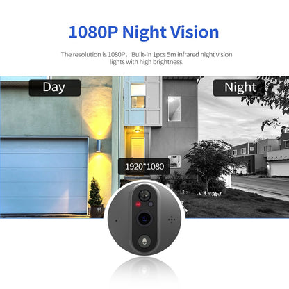 4.3-in Smart WiFi Digital Door HD Viewer with PIR & Night Vision