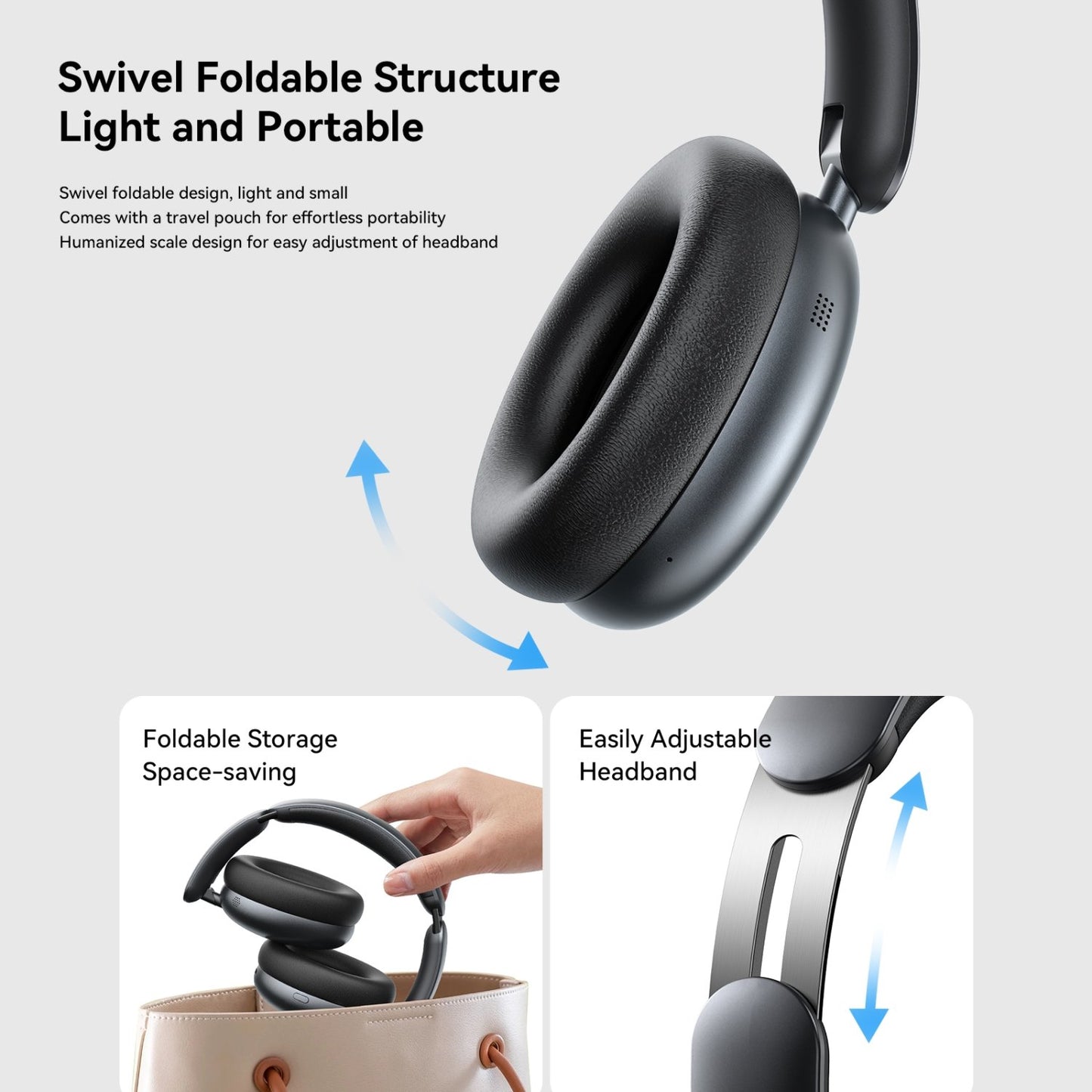 Hybrid ANC Wireless Headphones – Crystal Sound, Ultimate Comfort