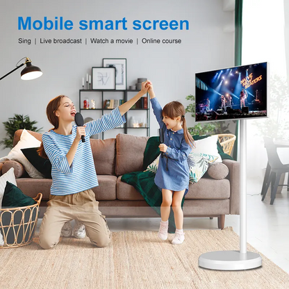 Portable Smart Touch Screen TV on Wheels (Android 12) | NDIS Bedside Media Hub
