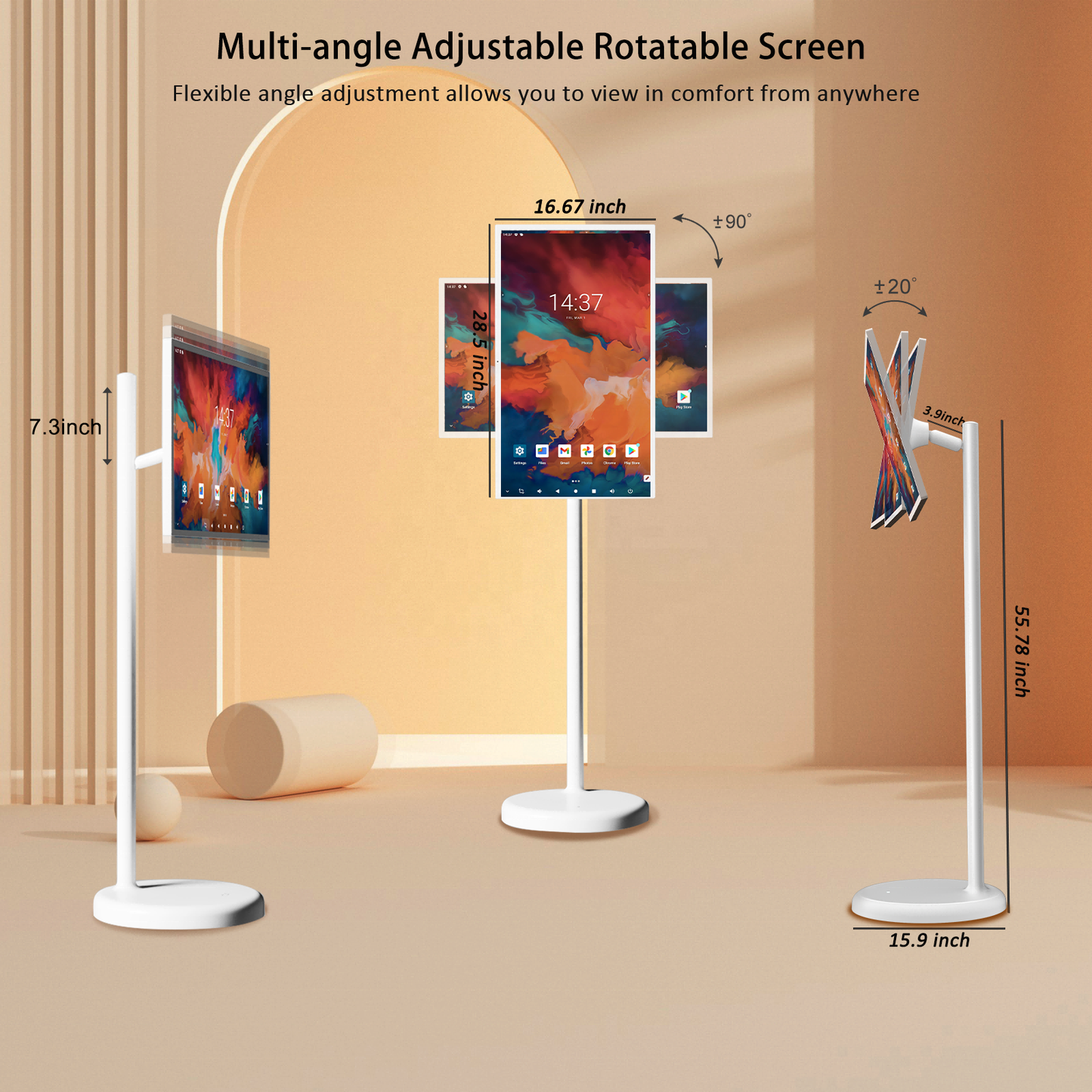 Portable Smart Touch Screen TV on Wheels (Android 12) | NDIS Bedside Media Hub