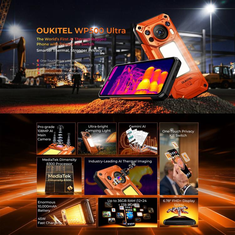 Oukitel WP500 Ultra Rugged Phone | NDIS Durability & AAC Aid
