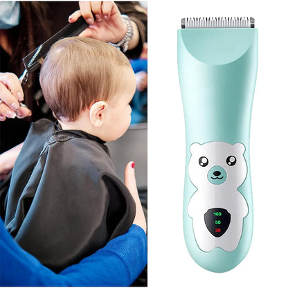 Ultra Quiet Baby Hair Clipper - Rechargeable, Waterproof, Low Noise Haircut Trimmer with 2 Guide Combs