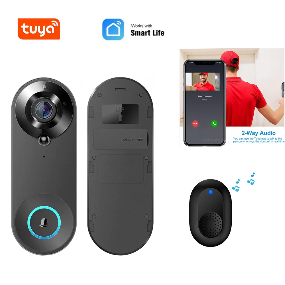 1080P Wireless Video Doorbell Camera - Smart Home Security with Motion Detection, Night Vision, and Two-Way Audio