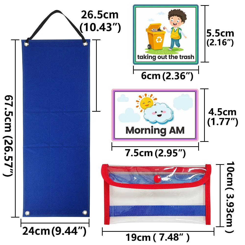 70 Cards Visual Daily Schedule Chart for Children – Montessori Learning Educational Toy