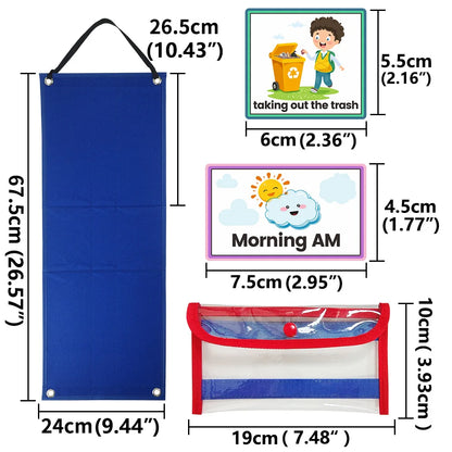 70 Cards Visual Daily Schedule Chart for Children – Montessori Learning Educational Toy