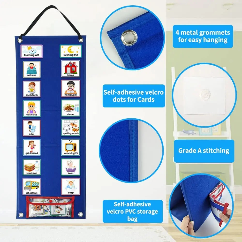 70 Cards Visual Daily Schedule Chart for Children – Montessori Learning Educational Toy