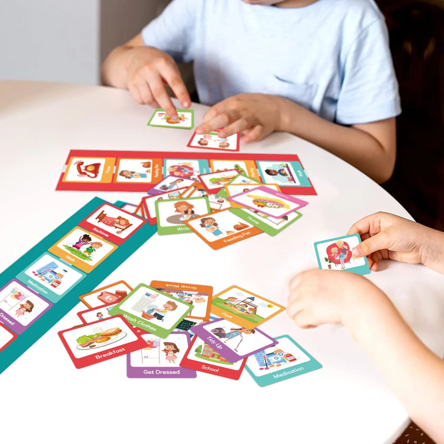 Children's Visual Time Chart – Non-Verbal Communication Daily Schedule Planning Cards