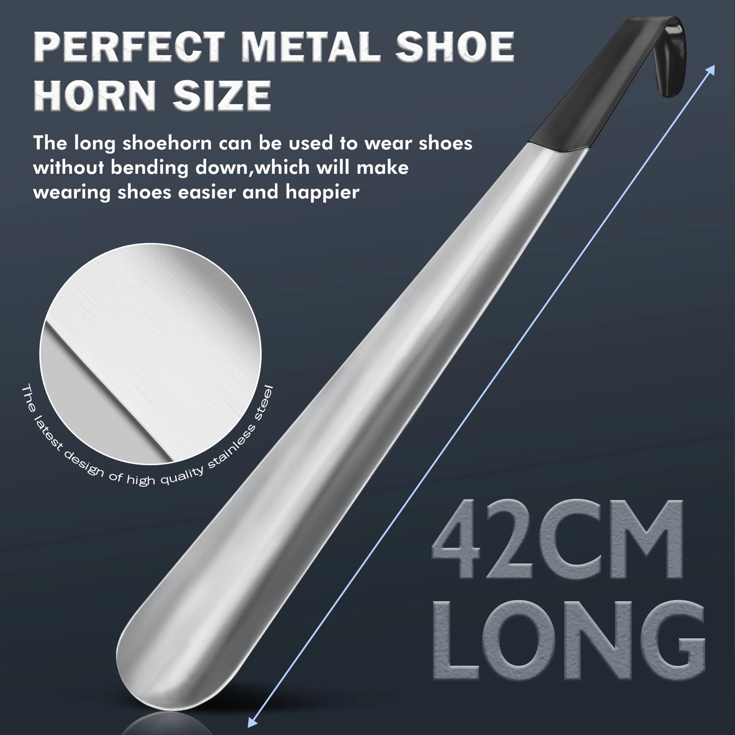 Metal Long or Short Handle Shoehorn, Shoe Assistance