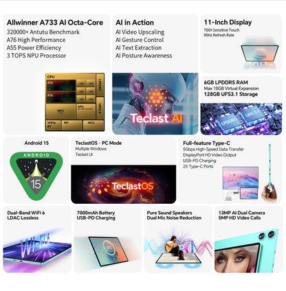 High-Performance Tablet 11in, Teclast P50  | NDIS Communication & Learning Aid