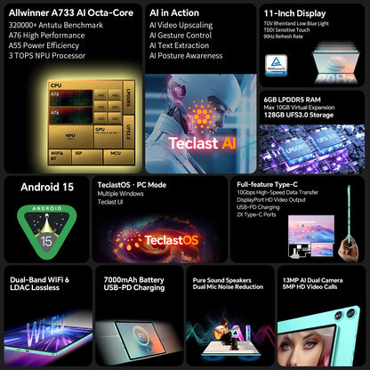 High-Performance Tablet 11in, Teclast P50  | NDIS Communication & Learning Aid