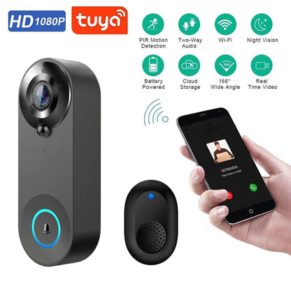 1080P Wireless Video Doorbell Camera - Smart Home Security with Motion Detection, Night Vision, and Two-Way Audio