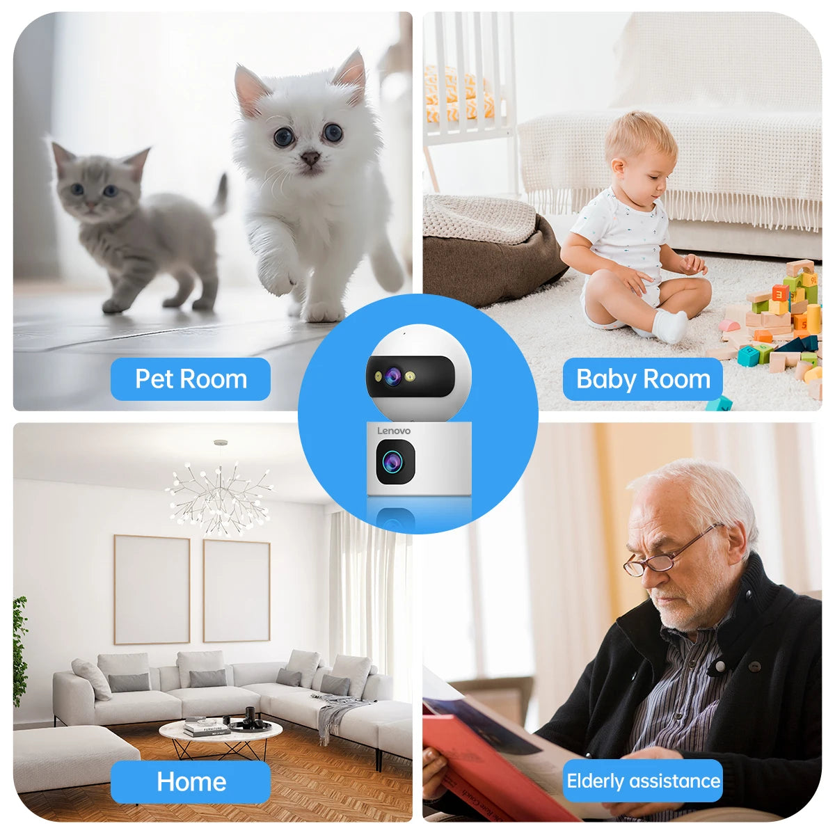 Camera with 5X Zoom and Auto Tracking - Dual Lens, 5G WiFi CCTV for Home, Baby Monitor, and Video Surveillance