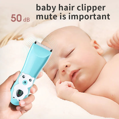 Ultra Quiet Baby Hair Clipper - Rechargeable, Waterproof, Low Noise Haircut Trimmer with 2 Guide Combs