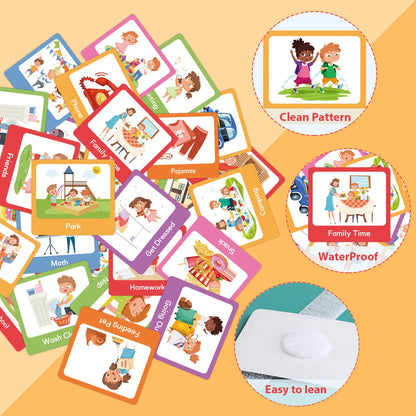 Children's Visual Time Chart – Non-Verbal Communication Daily Schedule Planning Cards