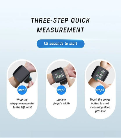 Rechargeable Wrist Blood Pressure Monitor with Voice Guidance – Accessible Health Monitoring