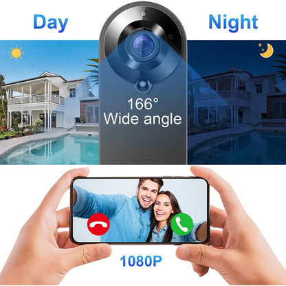 1080P Wireless Video Doorbell Camera - Smart Home Security with Motion Detection, Night Vision, and Two-Way Audio