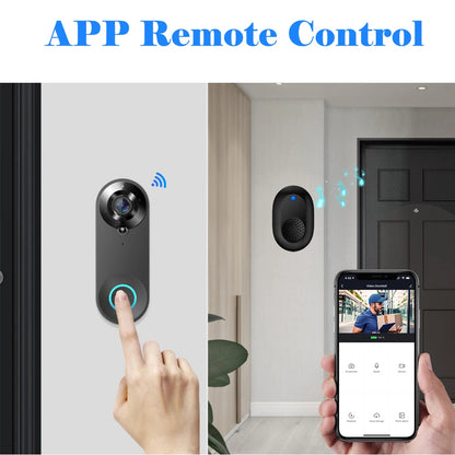 1080P Wireless Video Doorbell Camera - Smart Home Security with Motion Detection, Night Vision, and Two-Way Audio