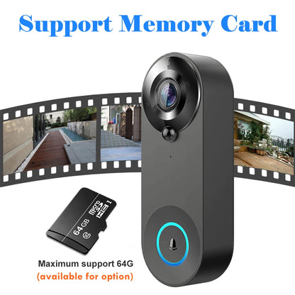 1080P Wireless Video Doorbell Camera - Smart Home Security with Motion Detection, Night Vision, and Two-Way Audio