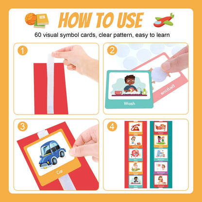 Children's Visual Time Chart – Non-Verbal Communication Daily Schedule Planning Cards