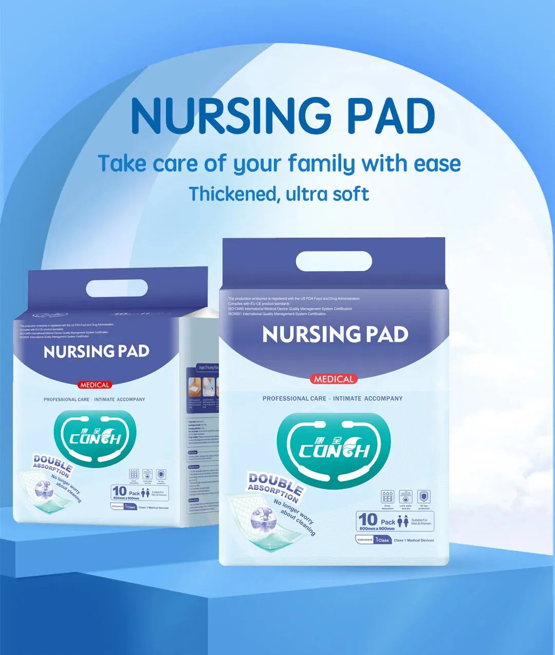 Adult Nursing Pads - 10-Pack Disposable Incontinence Protection