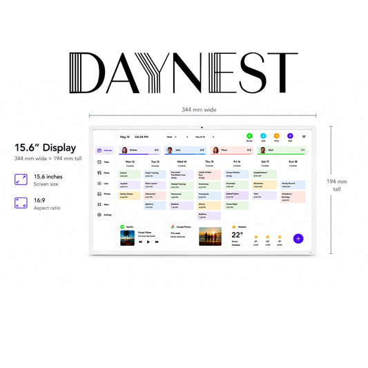 DayNest Go 15.6" Portable Smart Digital Display | NDIS Routine & Cognitive Aid